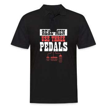 Manual Transmission Car I Real Men Use Three - Männer Poloshirt - Schwarz - Vorne - Kai (181cm)