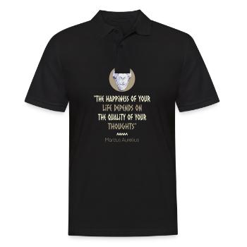 Stoïcisme Philosophie Marc Aurèle Citation - Polo Homme - noir - Devant - Kai (181cm)