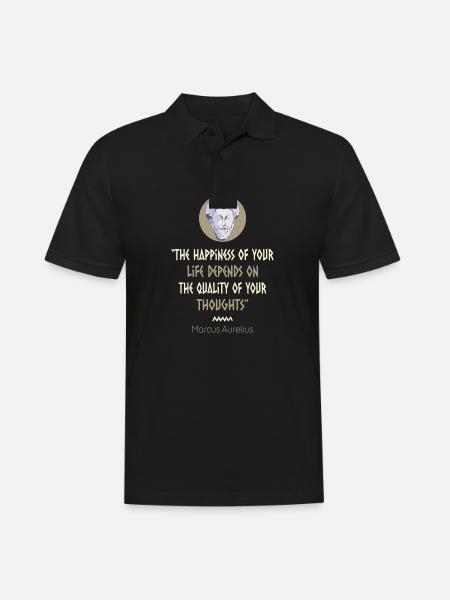 Stoicism Philosophy Marcus Aurelius Quote - Men's Polo Shirt - black