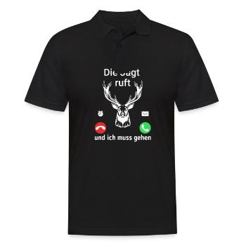 Jäger Die Jagt Ruft - Männer Poloshirt - Schwarz - Vorne - Kai (181cm)
