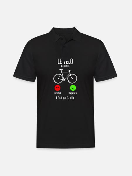 Le Vélo M’appelle Il Faut Que J’y Aille! Refuser R - Polo Homme - noir