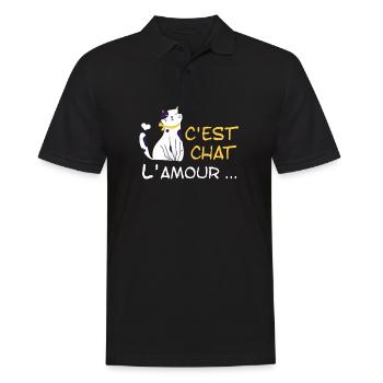 C'est Chat l'amour - Polo Homme - noir - Devant - Kai (181cm)