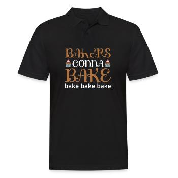 Bakers Gonna Bake Cooking and Baking - Men's Polo Shirt - black - Front - Kai (181cm)