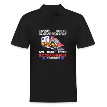 Rettungswagen Blaulicht gesehen zu spät - Männer Poloshirt - Schwarz - Vorne - Kai (181cm)
