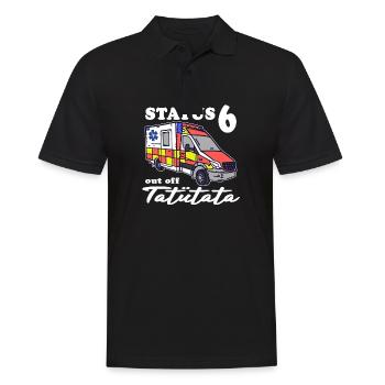 Status 6 Außer Dienst Tatütata Rettungswagen - Männer Poloshirt - Schwarz - Vorne - Kai (181cm)