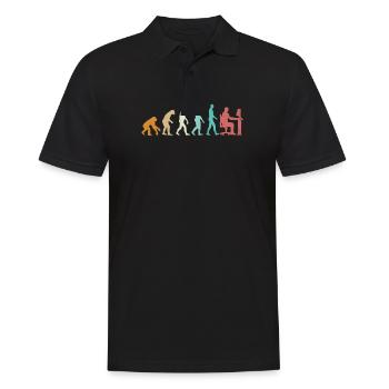 Evolution Programmer Coder Gamer Developer Geek - Männer Poloshirt - Schwarz - Vorne - Kai (181cm)