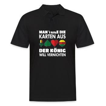Schafkopf Skat Kartenspiel | Doppelkopf - Männer Poloshirt - Schwarz - Vorne - Kai (181cm)