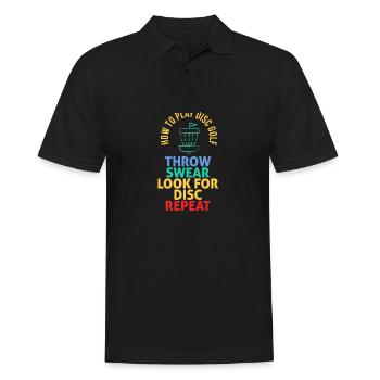 How to Play Disc Golf - Men's Polo Shirt - black - Front - Kai (181cm)