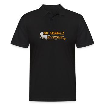 Lustiges süßes Katzen Design 80% 20% - Männer Poloshirt - Schwarz - Vorne - Kai (181cm)