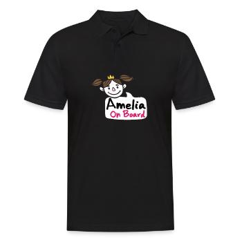 Amelia On Board - Men's Polo Shirt - black - Front - Kai (181cm)
