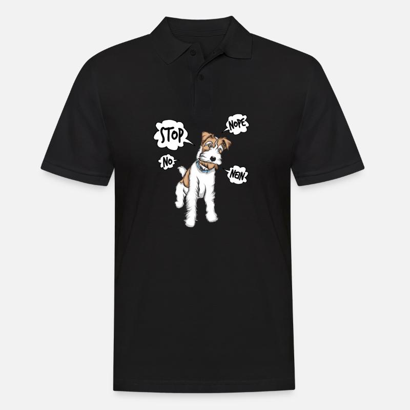 Drahthaar Foxterrier Glatthaar Foxterrier - Männer Poloshirt - Schwarz