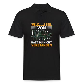 Schaltplan Elektriker Geschenk - Männer Poloshirt - Schwarz - Vorne - Kai (181cm)