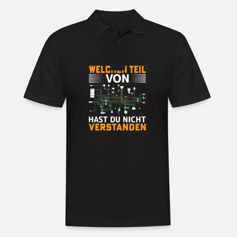 Schaltplan Elektriker Geschenk - Männer Poloshirt - Schwarz
