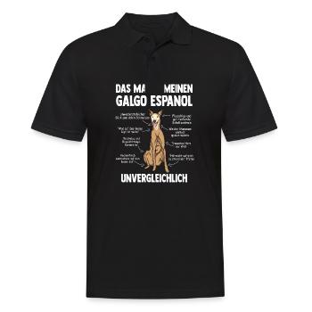 Windhund Galgo Espanol - Männer Poloshirt - Schwarz - Vorne - Kai (181cm)