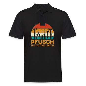 Pfusch it to the limit Fusch am Bau - Männer Poloshirt - Schwarz - Vorne - Kai (181cm)