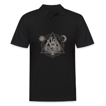 Lune ésotérique Soleil Œil Spirituel - Polo Homme - noir - Devant - Kai (181cm)
