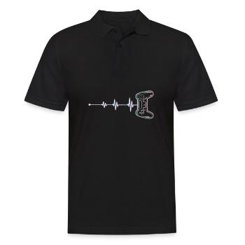 Kids Video Game Geek Controller Gamer Heartbeat - Men's Polo Shirt - black - Front - Kai (181cm)