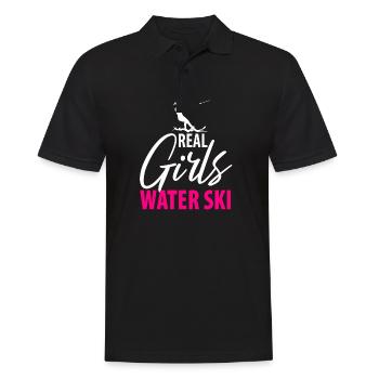 Water Skis Waterskiing Waterskiers Ladies Mother - Men's Polo Shirt - black - Front - Kai (181cm)