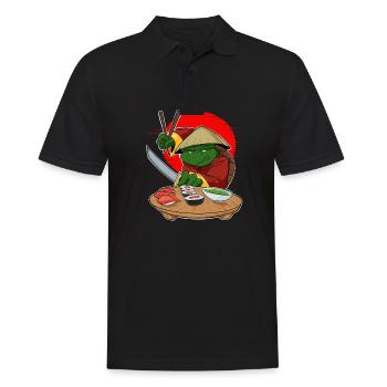 Samurai Sushi Turtle Japanese Food I Maki Lover - Männer Poloshirt - Schwarz - Vorne - Kai (181cm)