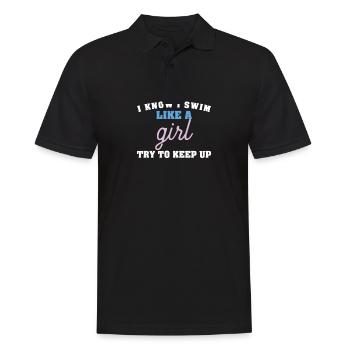 Je sais que je nage comme une fille essaie de suivre le rythme - Polo Homme - noir - Devant - Kai (181cm)