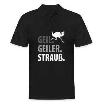 Strauß Ostrich Vogel Strauß Ornithologie - Männer Poloshirt - Schwarz - Vorne - Kai (181cm)