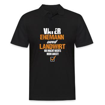 Vater Ehemann und Landwirt - Männer Poloshirt - Schwarz - Vorne - Kai (181cm)