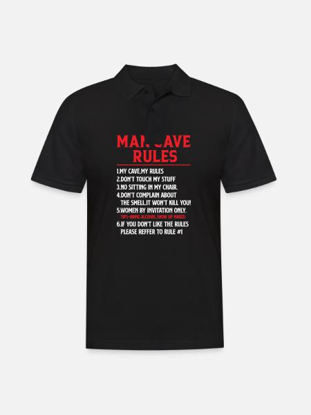 Man Cave Regler - Mancave Joke - Herre poloshirt - sort