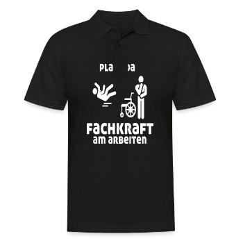 Platz Da Fachkraft Am Arbeiten - Männer Poloshirt - Schwarz - Vorne - Kai (181cm)