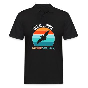 Bat Bats - Men's Polo Shirt - black - Front - Kai (181cm)