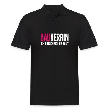 Bauherrin Ich entscheide Er Baut - Männer Poloshirt - Schwarz - Vorne - Kai (181cm)