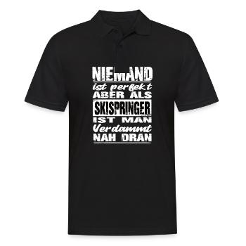 Skispringer - Männer Poloshirt - Schwarz - Vorne - Kai (181cm)