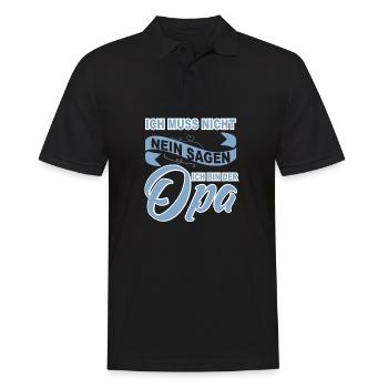 ich muss nicht nein sagen ich bin der opa - Männer Poloshirt - Schwarz - Vorne - Kai (181cm)