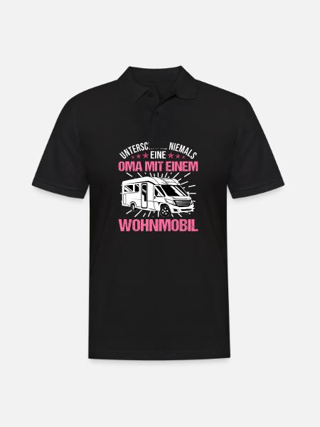 Camping Oma - Männer Poloshirt - Schwarz