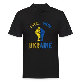 Ukraine - Männer Poloshirt - Schwarz - Vorne - Kai (181cm)