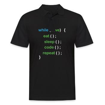 Développeur de logiciels de codage Python - Polo Homme - noir - Devant - Kai (181cm)