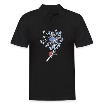 Entomology I Dandelion Flower Ladybeetle I - Men's Polo Shirt - black - Front - Kai (181cm)