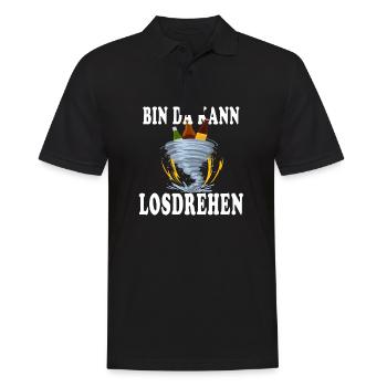 Bin da Kann Losgehen - Losdrehen Bier Tornado - Männer Poloshirt - Schwarz - Vorne - Kai (181cm)