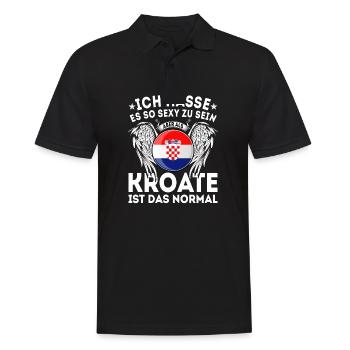 Kroatien kroatische Flagge - Männer Poloshirt - Schwarz - Vorne - Kai (181cm)