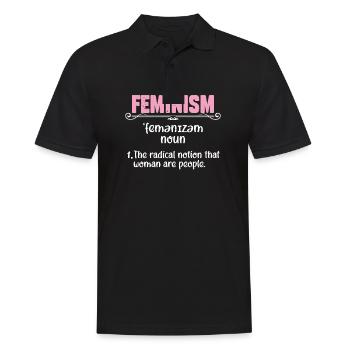 Feminism Definition Unrestricted Women's Rights - Men's Polo Shirt - black - Front - Kai (181cm)