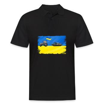 Un agriculteur ukrainien vole des chars russes - Polo Homme - noir - Devant - Kai (181cm)