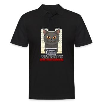 British Shorthair Cat I Cat Lover I Personal - Männer Poloshirt - Schwarz - Vorne - Kai (181cm)