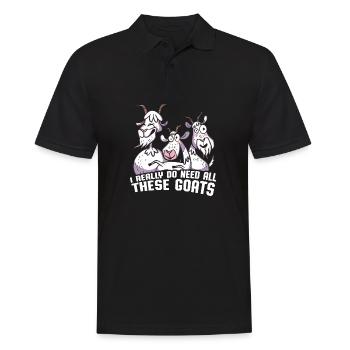 Goat - Men's Polo Shirt - black - Front - Kai (181cm)