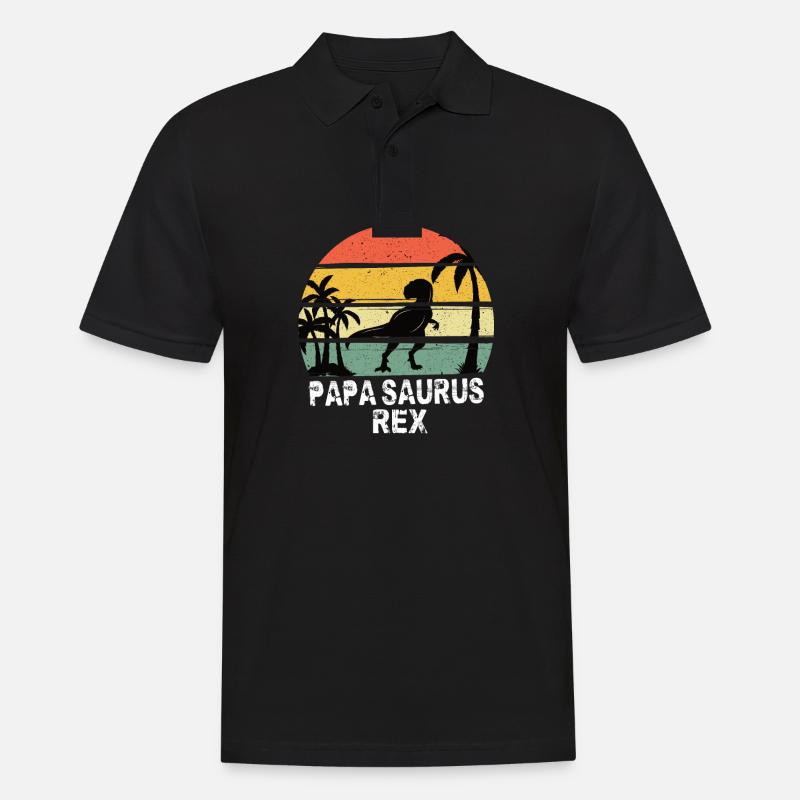 Papa Saurus Rex - Polo Homme - noir
