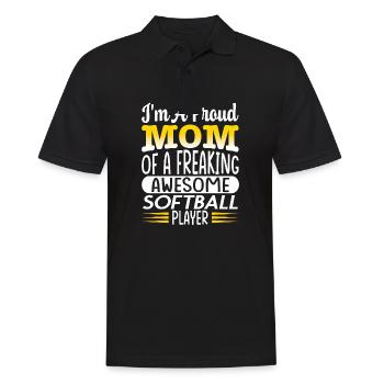 Maman d’un joueur de softball génial et effrayant - Polo Homme - noir - Devant - Kai (181cm)