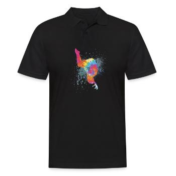 Bunt Figur Turnen Turnerin Gymnastik Geschenke - Männer Poloshirt - Schwarz - Vorne - Kai (181cm)