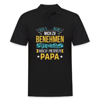 Benehmen Papa - Männer Poloshirt - Schwarz - Vorne - Kai (181cm)