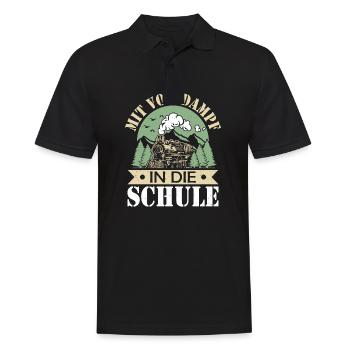 Einschulung - Männer Poloshirt - Schwarz - Vorne - Kai (181cm)