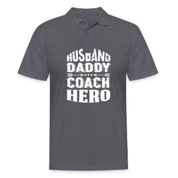 Husband Daddy Coach Hero - Men's Polo Shirt - charcoal grey - Front - Nico (186cm)