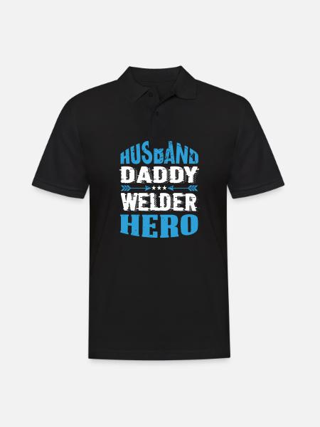 Husband Daddy Welder Hero - Men's Polo Shirt - black