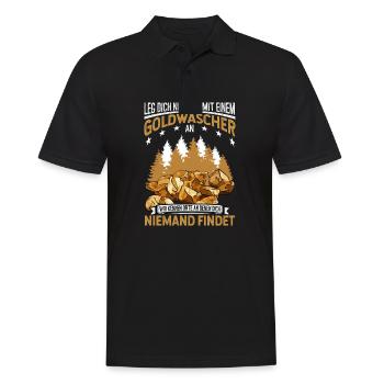 Goldsucher Goldwaschen Goldgraben Goldbarren - Männer Poloshirt - Schwarz - Vorne - Kai (181cm)